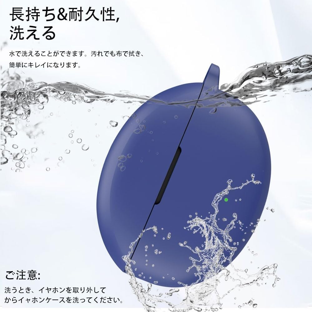 Dl3 Mobilak Compatible with OPPO Enco Air 4 Pro Case Cover, Soft Silicone Shockproof Protective Case Wireless Earbuds with Carabiner, Front LED Visible (Blue)