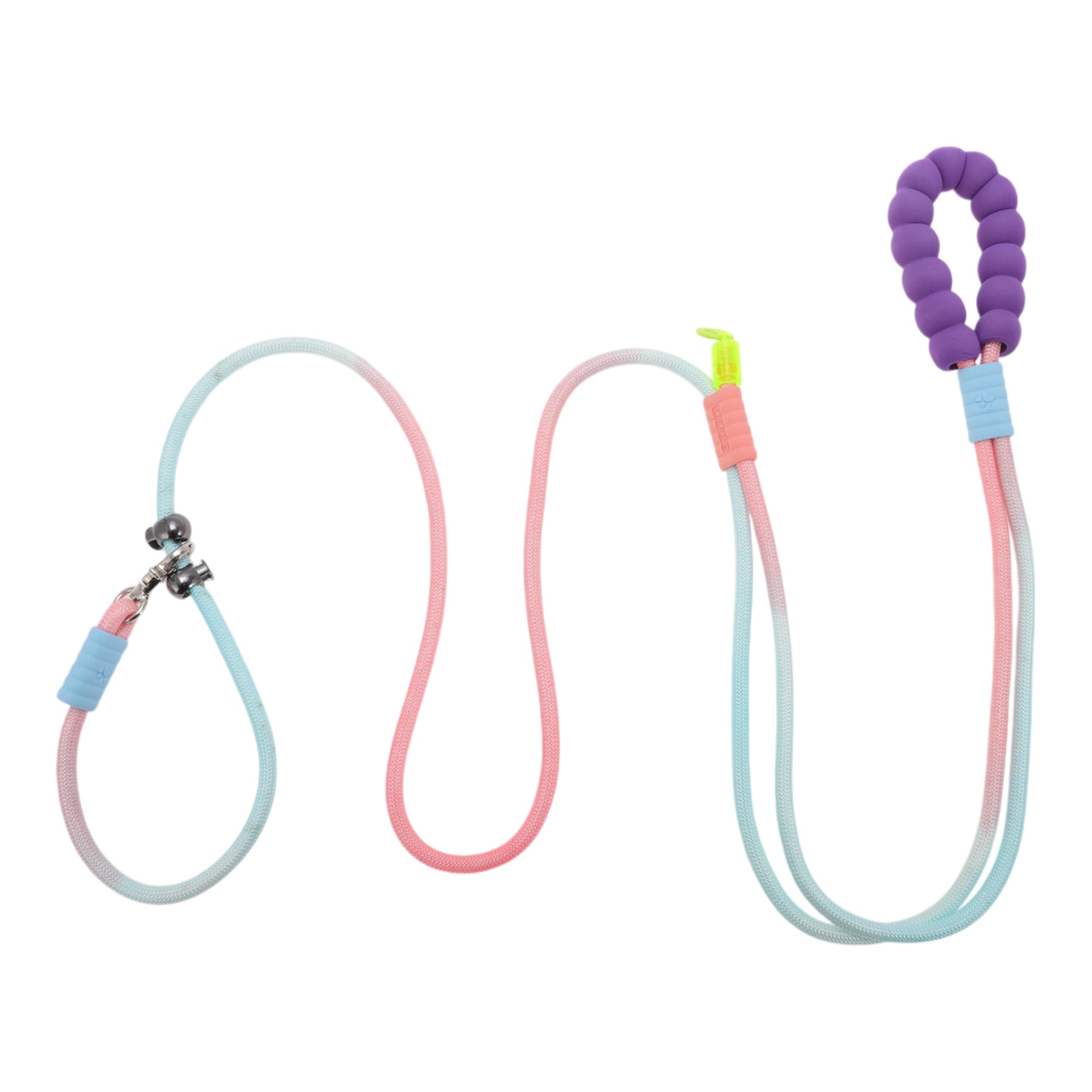 Laisse chien sans mains rose violet ajustable de 3,5m pour petits, moyens et grands chiens