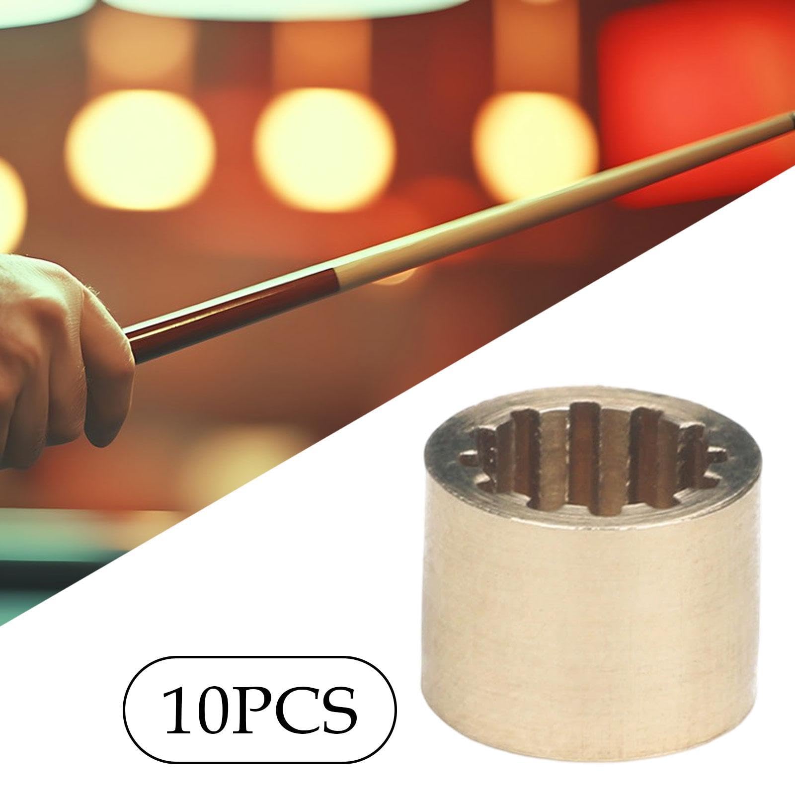 kowaku 10x Billiard Cue Ferrules Accessories Replacement 10.5mm/9mm Lightweight Small Hole Copper Repair Kits Pool Cue Ferrule Tube, 10.5mm