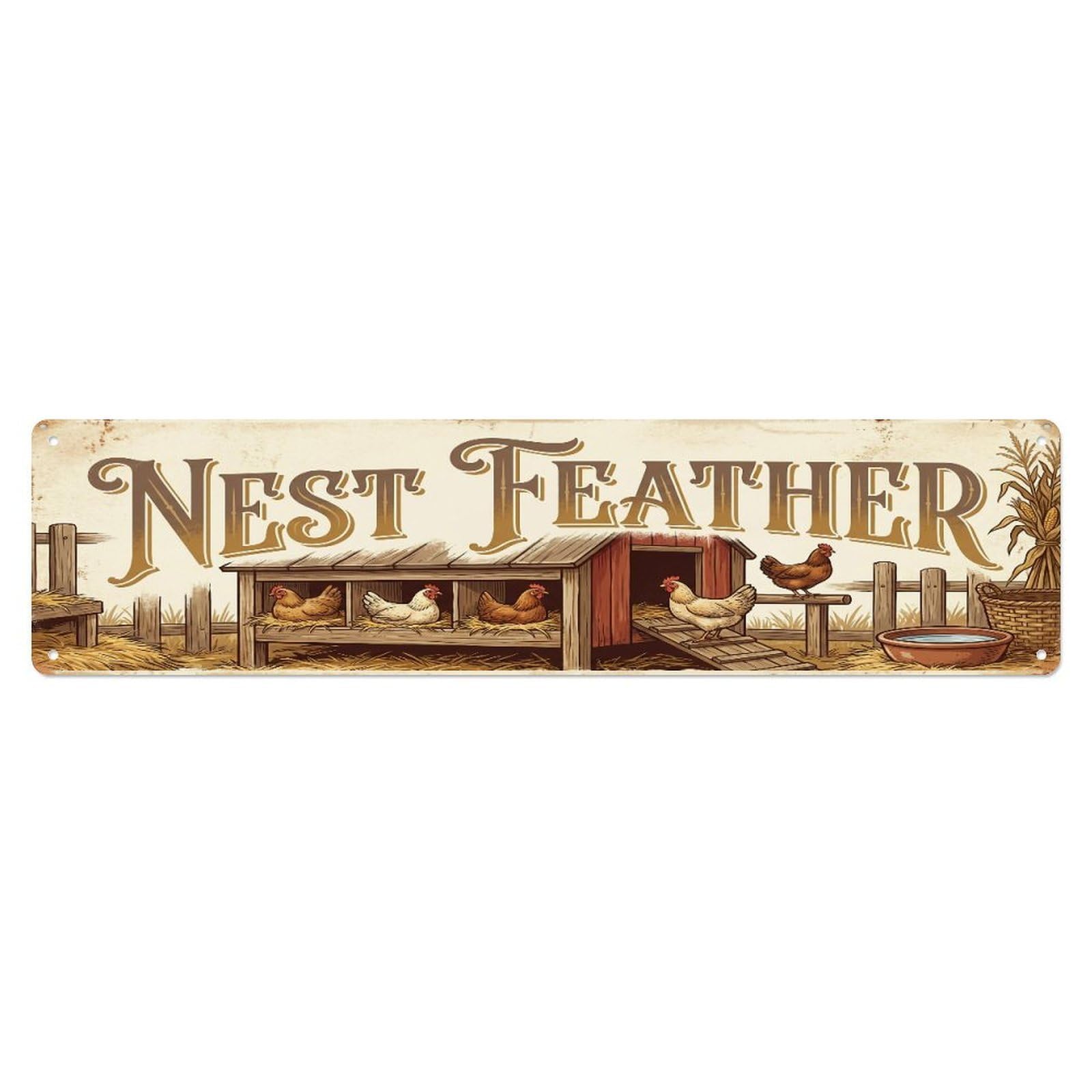Xanthor Style Metal Tin Sign Vintage Hut Lay Hen Farmhouse Funny Hen Backyard Farm