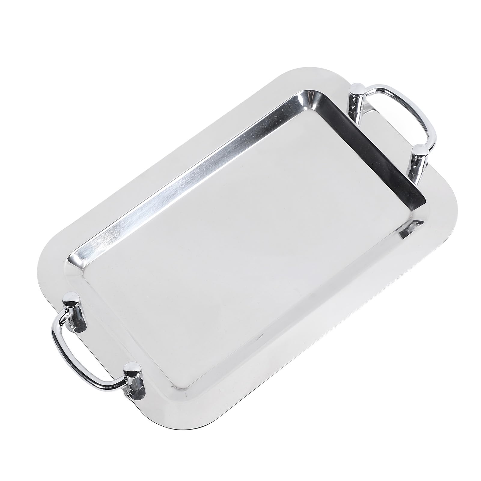 Platos de Buffet de Acero Inoxidable, Bandeja para Servir con Acabado de Espejo, Bandeja Organizadora con Asa, Ideal para Hoteles, Restaurantes y Recepciones de Bodas (Rectangular (Largo