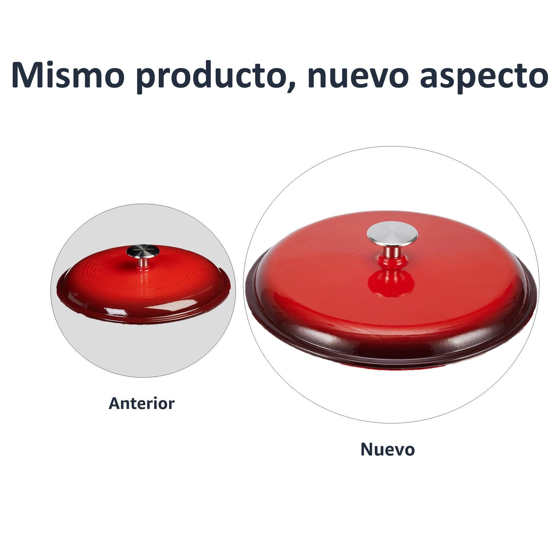 Amazon Basics Redondo Horno holandés de hierro fundido esmaltado, 5.7 L, Rojo — view 7