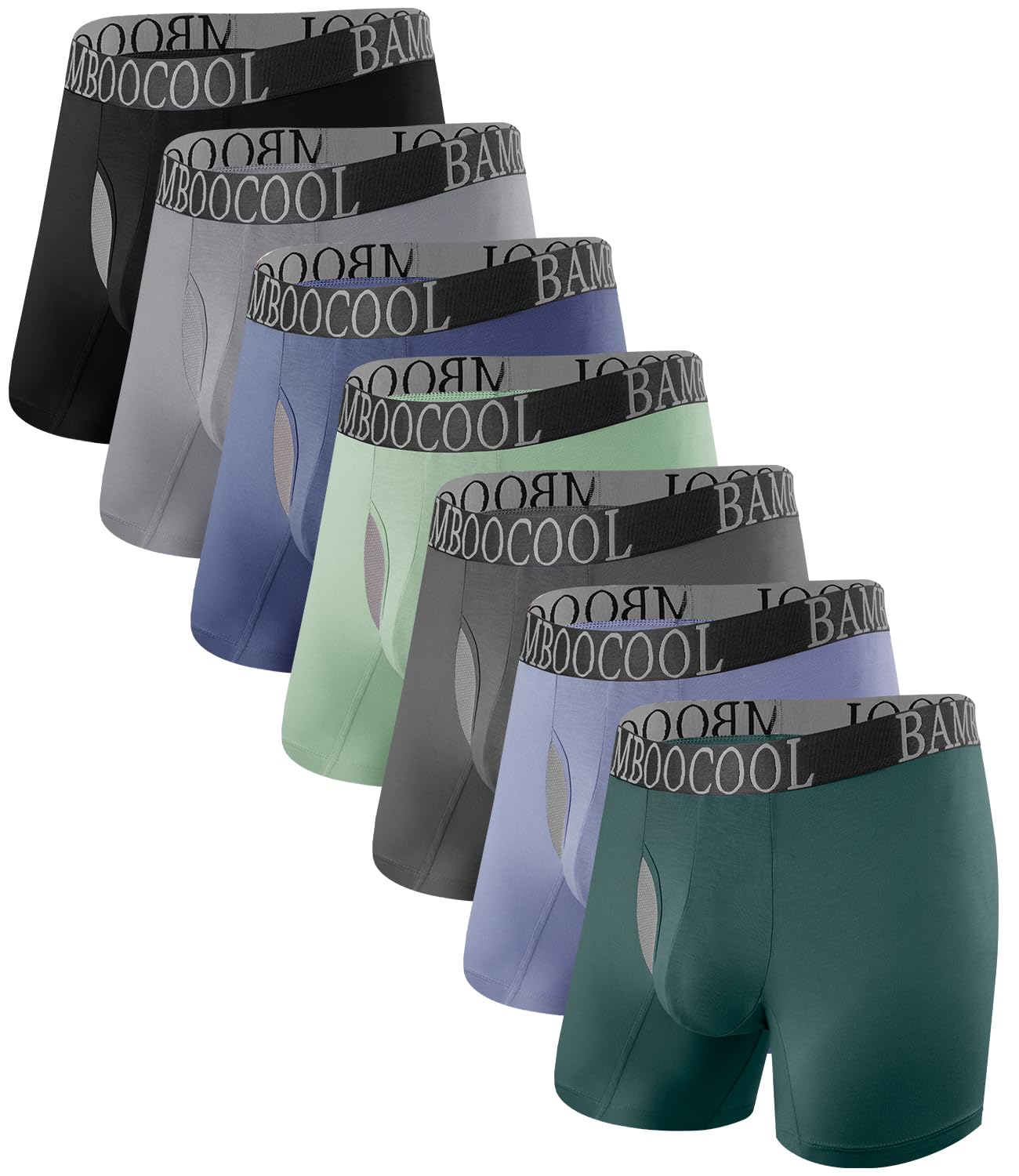 BAMBOO COOL BreezeBoo Men's Ultra Breathable Underwear Mesh Boxer Briefs with Lightwight Wasitband,No Ride Up,Multipack