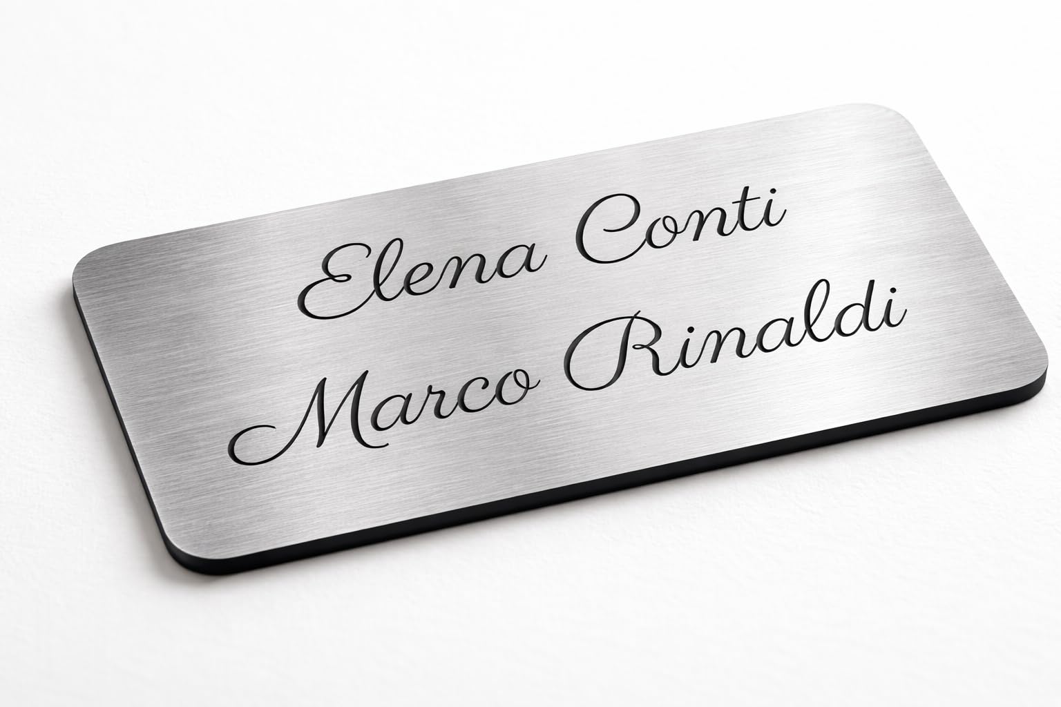 Targa Porta Targhetta Cancello Targhe Ufficio Placca Azienda Insegna Dorata o Argentata | Personalizzabili in laminato plastico da Interno e Esterno