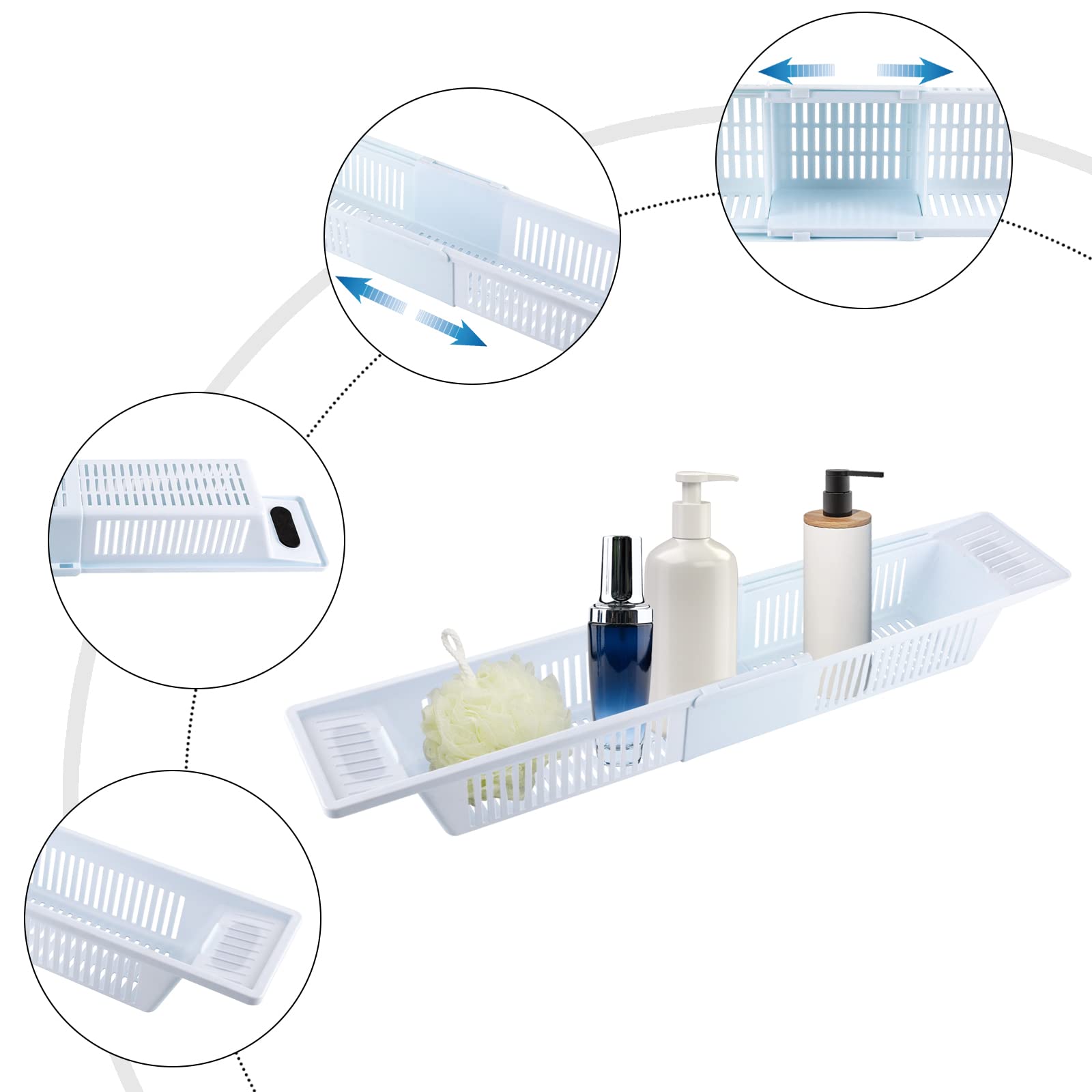 Bathtub - Vassoio da bagno, per il bagno, per il bagno, per il bagno, colore: Bianco