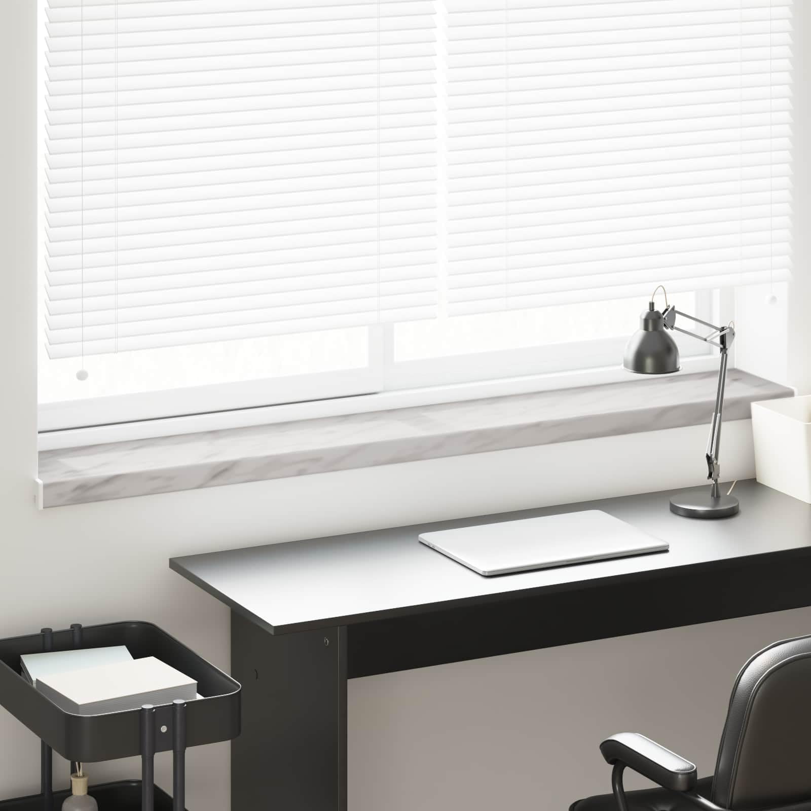 Moderno davanzale in PVC con struttura in marmo, 160 x 20 x 4,5 cm, durevole, resistente all'umidità e facile da pulire, per interni ed esterni