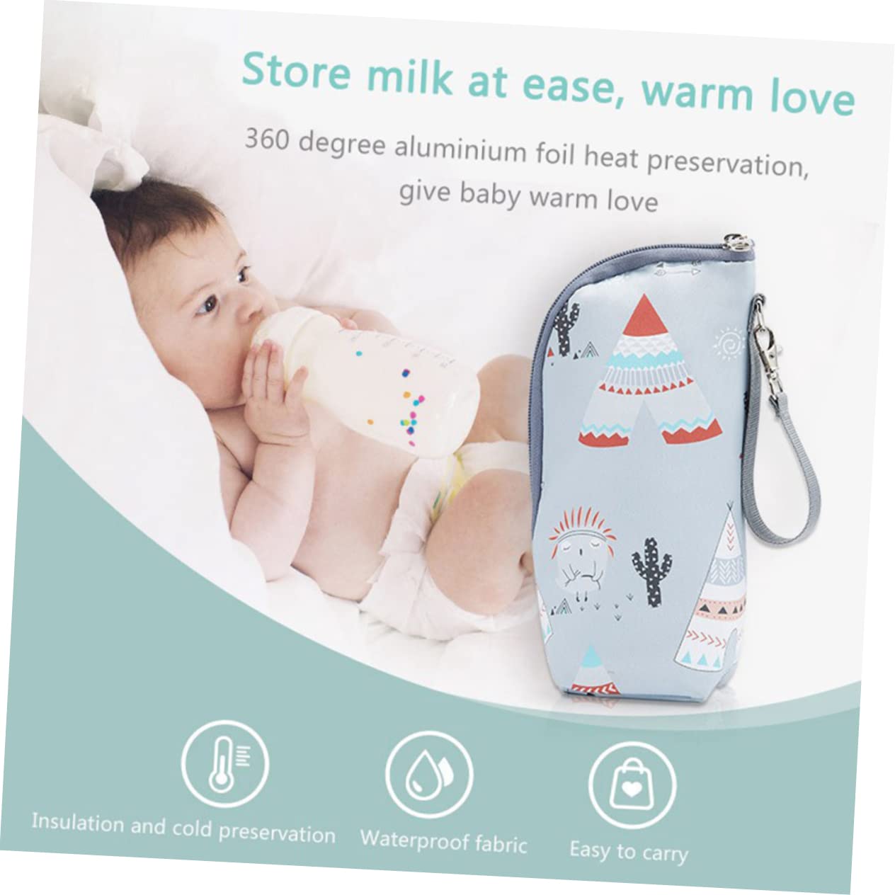 TOYANDONA 5piezas Bolsa Térmica para Biberones Aislante y Portátil para Bebés Fabricada Oxford Resistente Compatible La Mayoría De Botellas De Leche