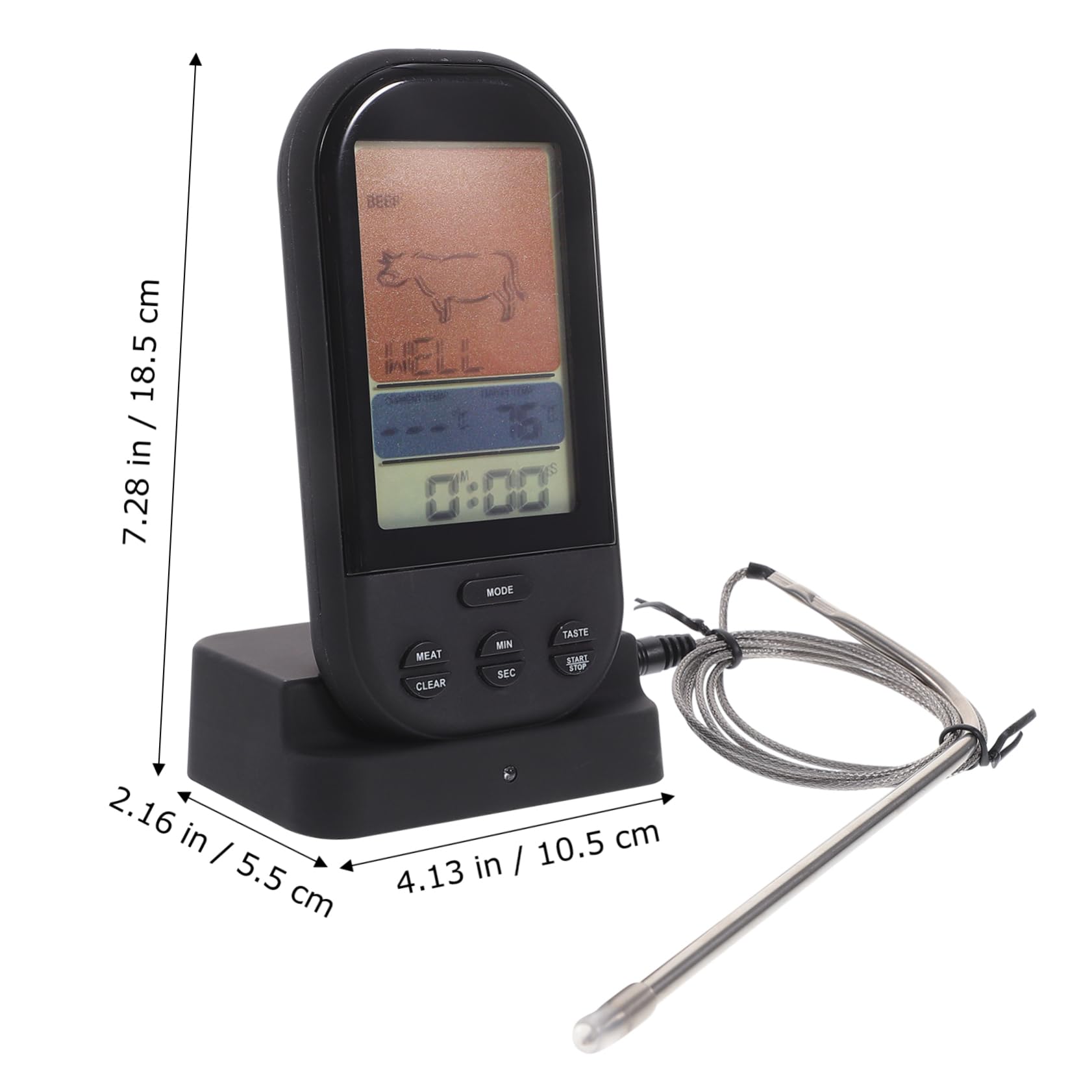 ABOOFAN Termometro Digitale Wireless Per e Bbq Con Display Lcd Monitoraggio Remoto Metri Allerta Di Cottura e Temperatura Preimpostata Per Forno