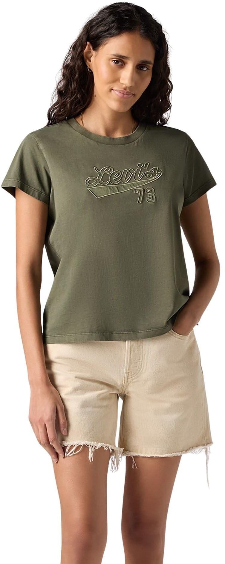 Levi's Women's Graphic Boxy Tee T-Shirt, Green (0040), XS
