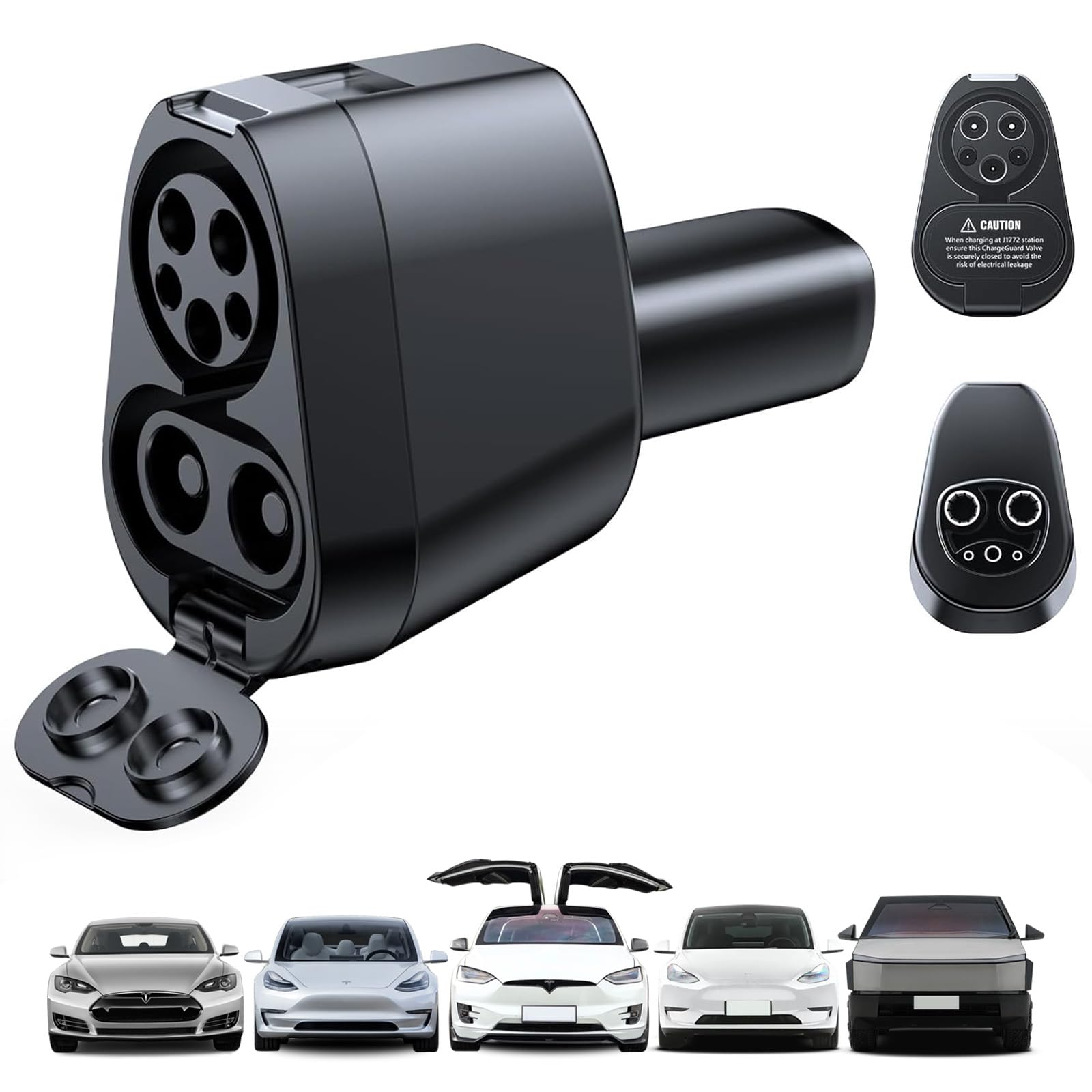 2025 Cybertruck ulepszony, 4 w 1 CCS i J1772 do NACS (TSL) adapter ładowania, pasuje do Tesla Model 3/Y/S/X/Cybertruck, maks. 250 kW DC szybkie ładowanie, do stacji ładowania poziomu 1 2 3 z wtyczką
