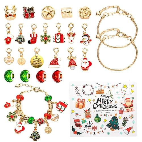 Advent Calendar 2024 Bracelet Girls, Bracelet Advent Calendar Girls Christmas Advent Calendar Jewellery 24 Charms Filling Bracelet Accessories Countdown Calendar