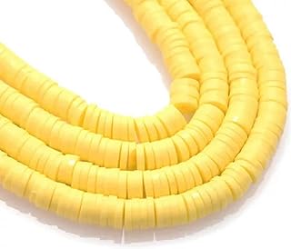 9900 Piezas/Bolsa de 6 mm, Disco de Chip Redondo Plano, Espaciador Suelto, Cuentas de Rebanada Bohemia Hechas a Mano, Color Amarillo, 9900 Piezas x 1 Bolsa
