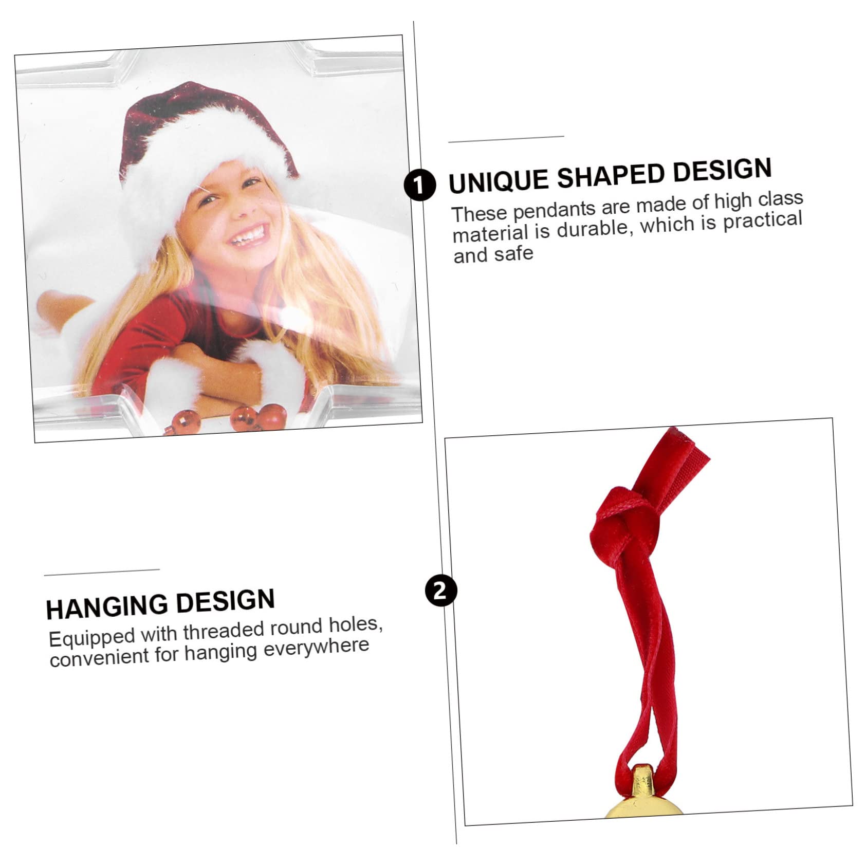 Ciieeo 2 Juegos De Marcos De Fotos Colgantes Adornos Navideños Decoración para Fotos De Fiesta Soporte para Fotos Colgante Creativo para Arte Decorativo 6-6 Piezas X 2