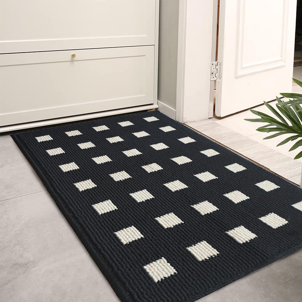 TOMEX Door Mat Indoor Outdoor Doormat, 2024 Upgraded Non-Slip Floor Mat, Welcome Mat for Home, Garden, Garage（24” x 36” /60 x 90cm, Black）