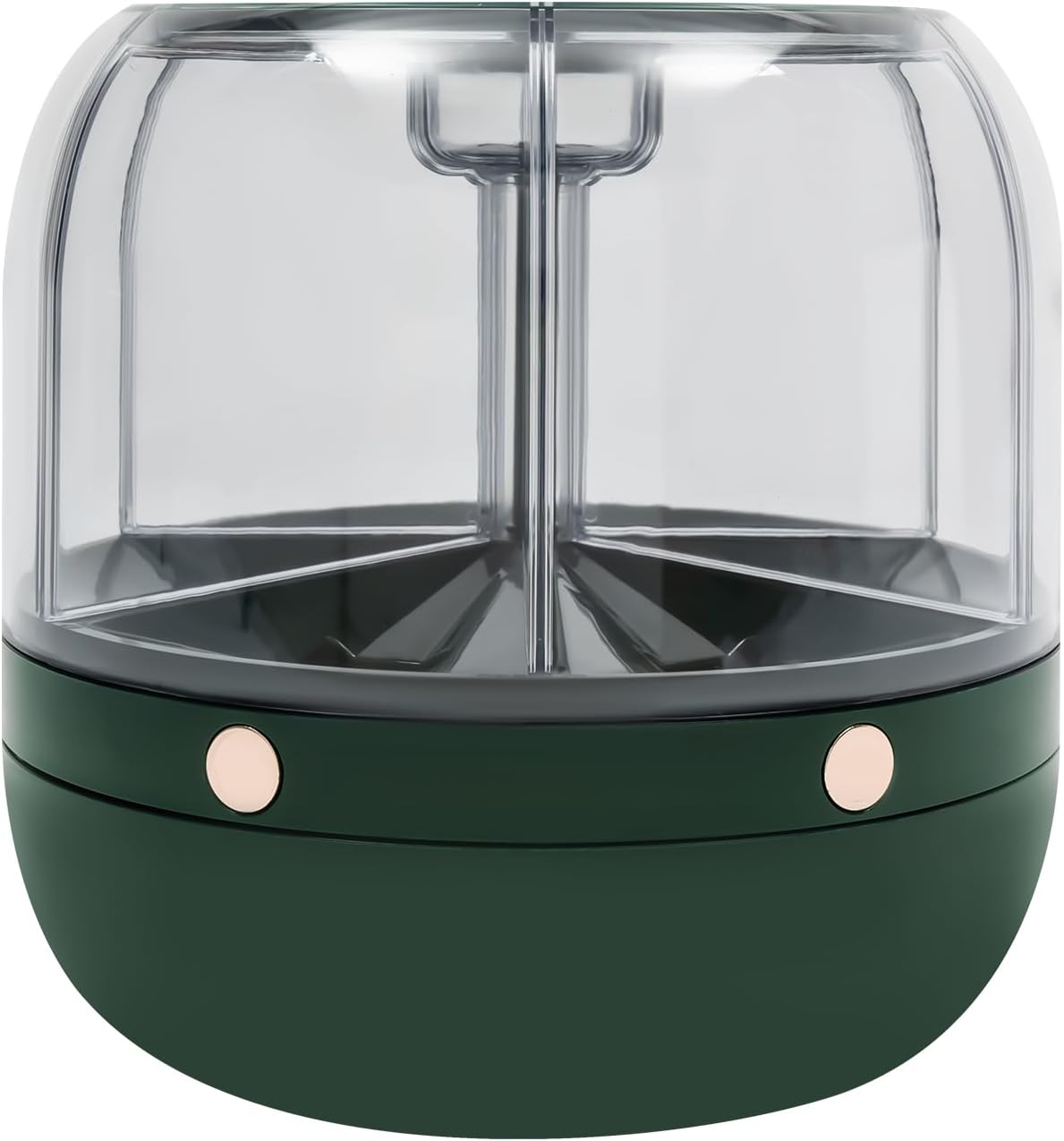 13.2LB Cereal Dispenser Grain Dispenser, 6 Compartment Rice Storage Container, 360° rotating food dispenser One-Click Output rice Storage, Dispenser Container for All Beans, Rice (Light luxury green)
