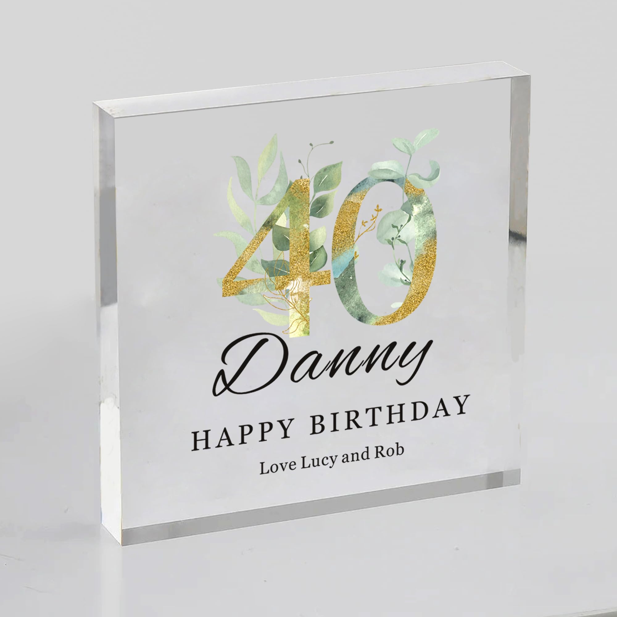 40th Birthday Plaque Gifts for Women Acrylic Sign Plaque Personalised Gifts for Women Best Friend Mum Sister Wife Auntie Birthday Persent Happy 40th Birthday Keepsake Decor