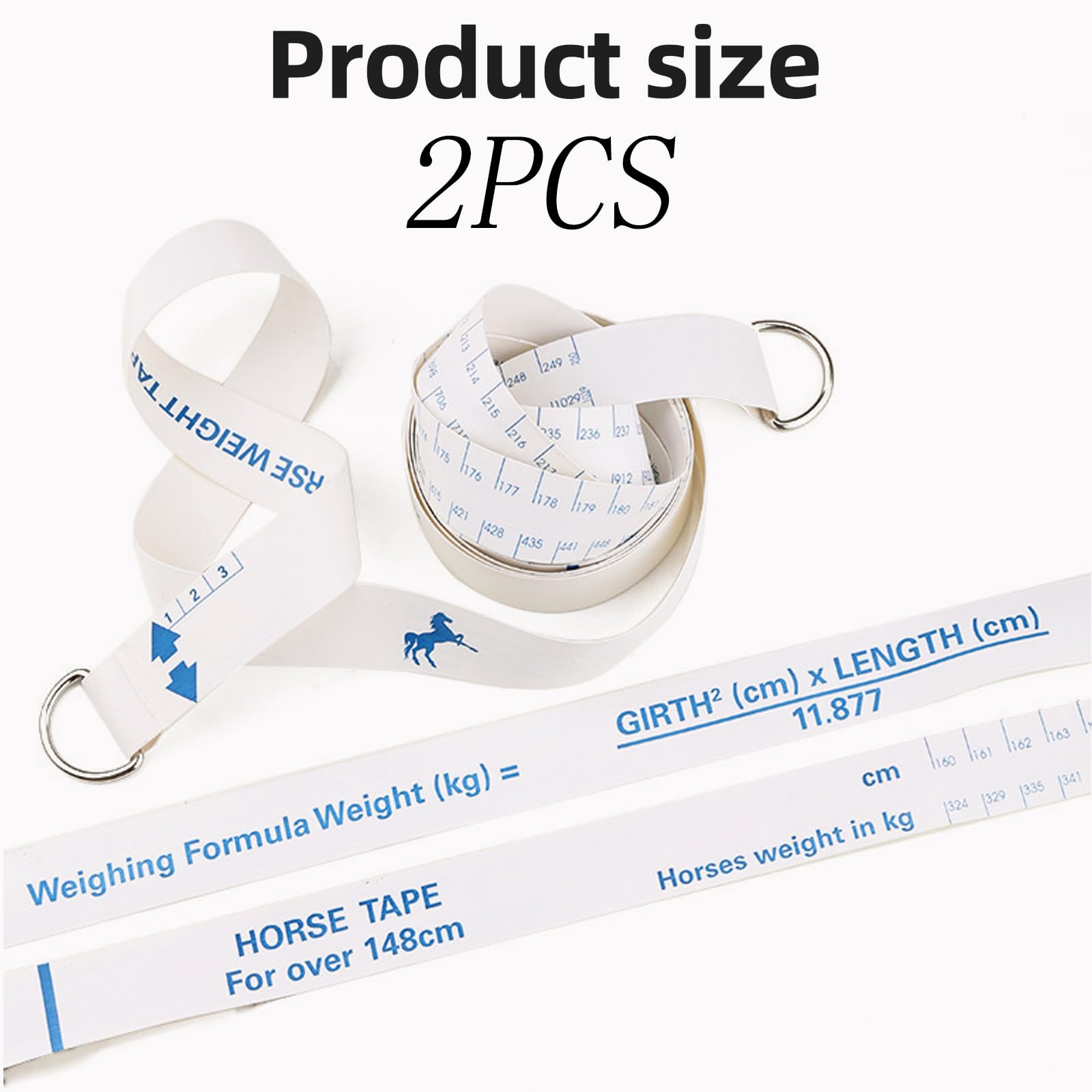 2 Pcs Horse Weight Tape, Portable Horse Measuring Stick for Height and Weight Double Scale Horses Waist Measuring Tape - Image 2