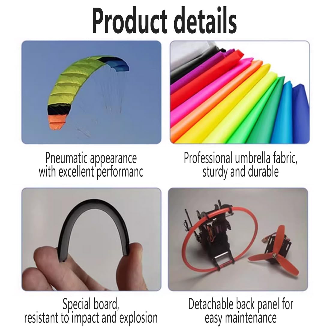 Parapente RC para adultos, mini parapente eléctrico de acrobacias RC de 2.4 G, planeador de acrobacias de envergadura de 100 cm, tela de nailon, control remoto de entrenamiento (versión