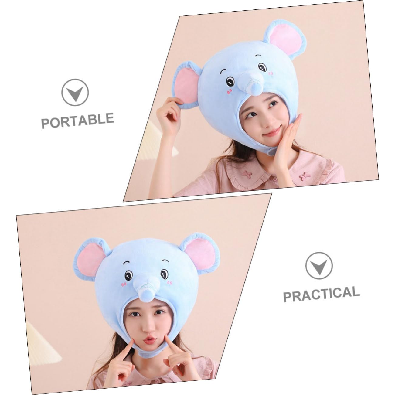 Sombrero De Elefante De Peluche Para Fiesta Accesorio Fotográfico Para Carnaval Accesorio Para Disfraz Para Adultos Y Adolescentes Algodón Pp Diseño Divertido