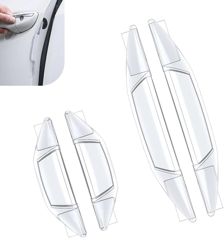 MLY Protetores de Soleira e Borda de Porta em PVC Transparente com Adesivo, 4 peças