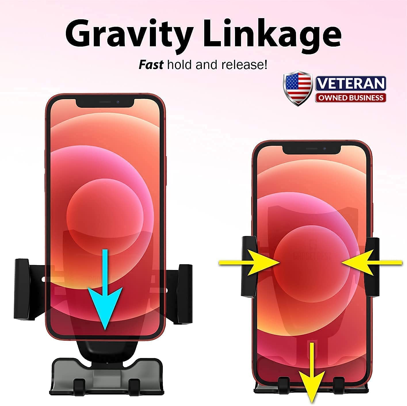 GadgetRest Uchwyt na gadżety 2 w 1: Uchwyt na telefon komórkowy i słuchawki tylko do domu i biura, uchwyt na telefon grawitacyjny, pasuje do iPhone'a 12 Pro Max, Mini, SE, Samsung Galaxy Note10, S20