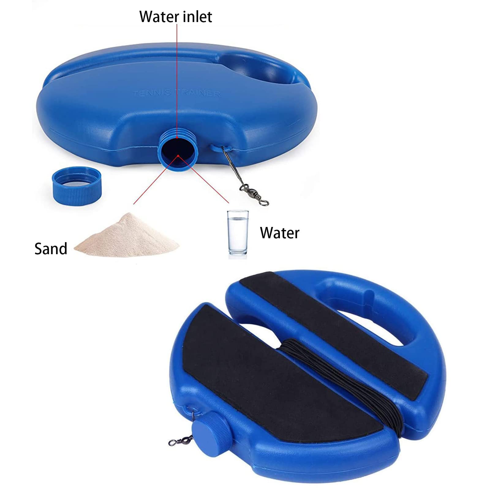 Allenatore di Tennis con Palla Elastica - Strumento di Rimbalzo per Principianti, Bambini e Adulti 1 Pezzo (Blu)