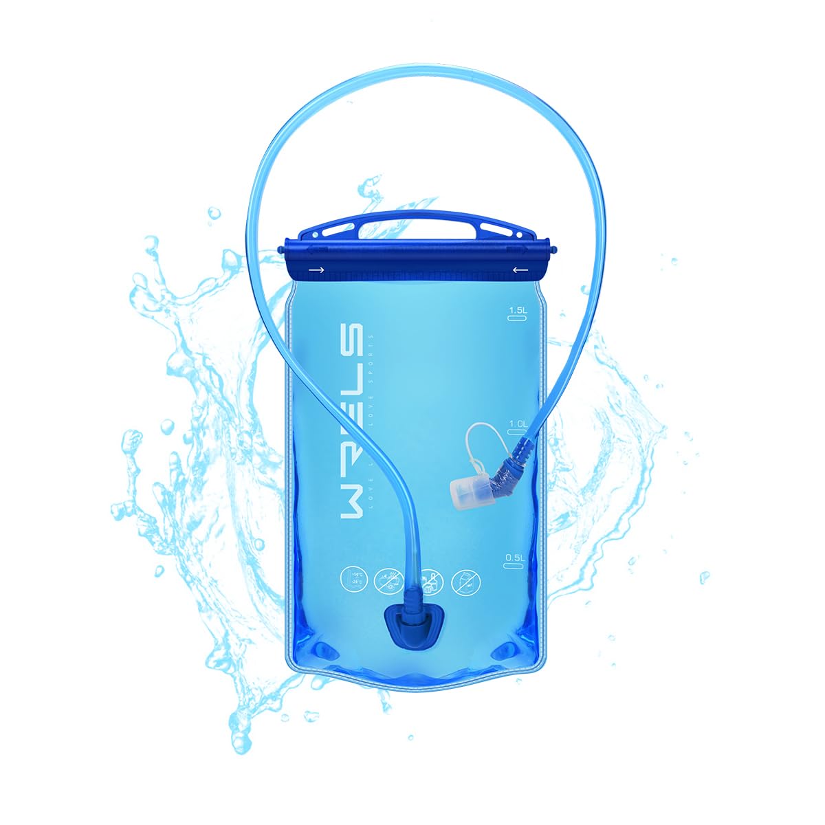 WRELS Hydration Bladder,Water Bladder for Hydration Pack,BPA-Free Leakproof Water Reservoir for Hiking Running Camping Cycling,1.5L โ image 1