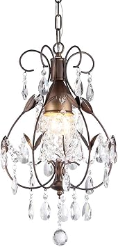 Warehouse of Tiffany RL8052 Edwards Antique Bronze 16-inch 4-Light Crystal Chandelier, Brown