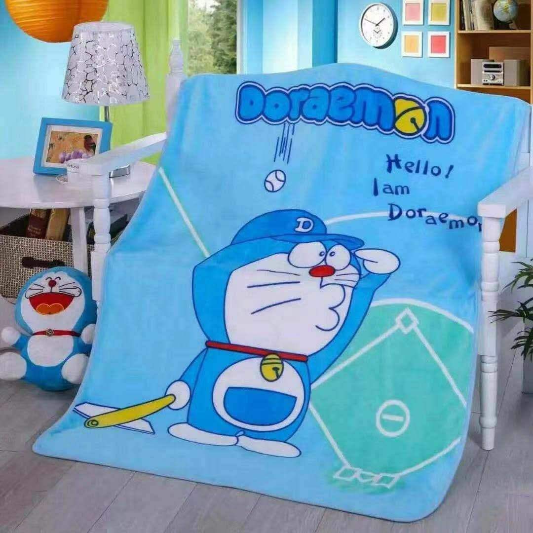 Baby Needs Baby Girls and Boys Blankets Single Layer (Doraemon Blue)