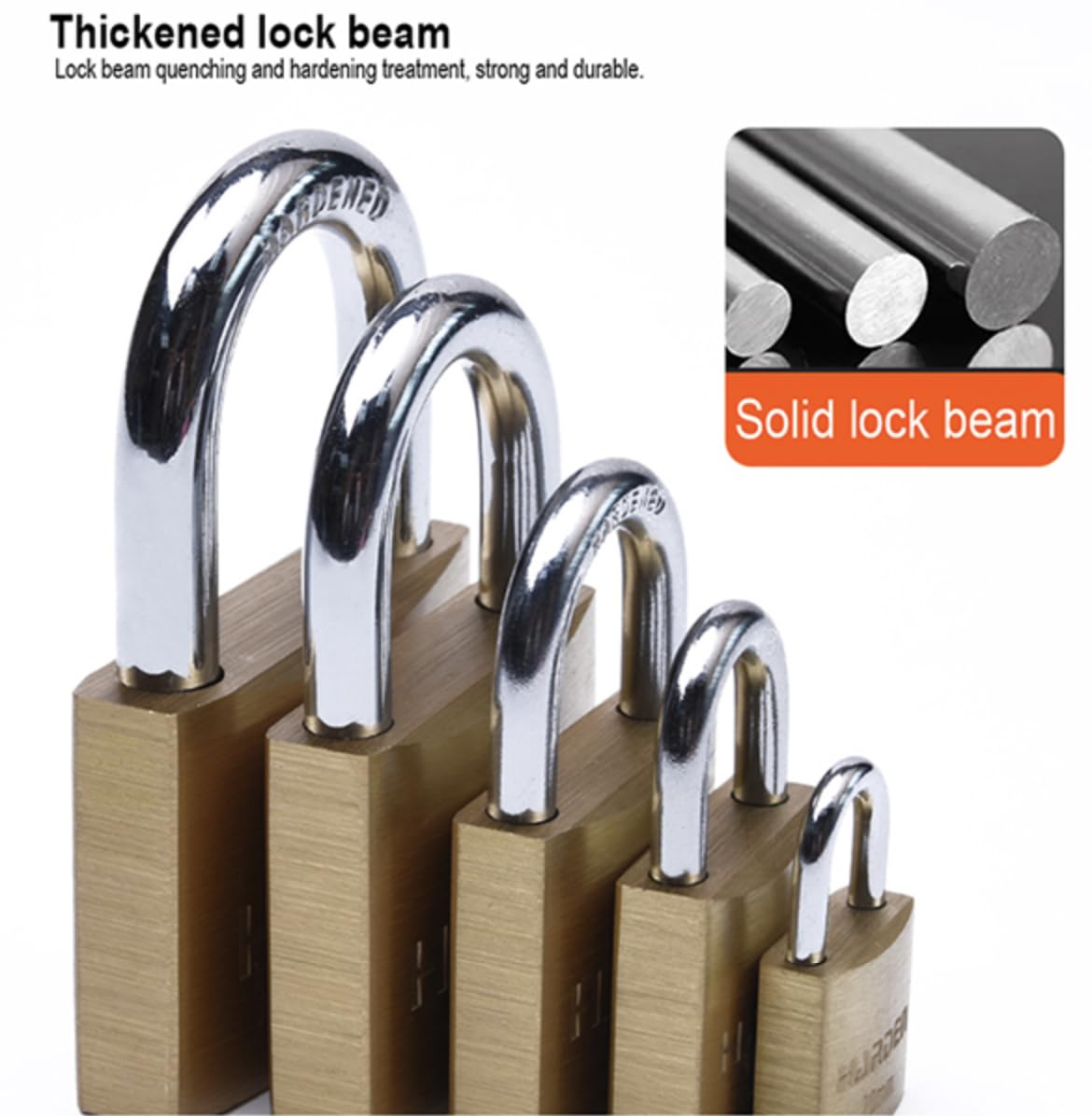Edward Tools Harden - Candado de latón macizo de 40 mm con 3 llaves, grillete de acero endurecido, cerradura resistente al óxido e impermeable para puertas de armarios, ventanas, taquillas