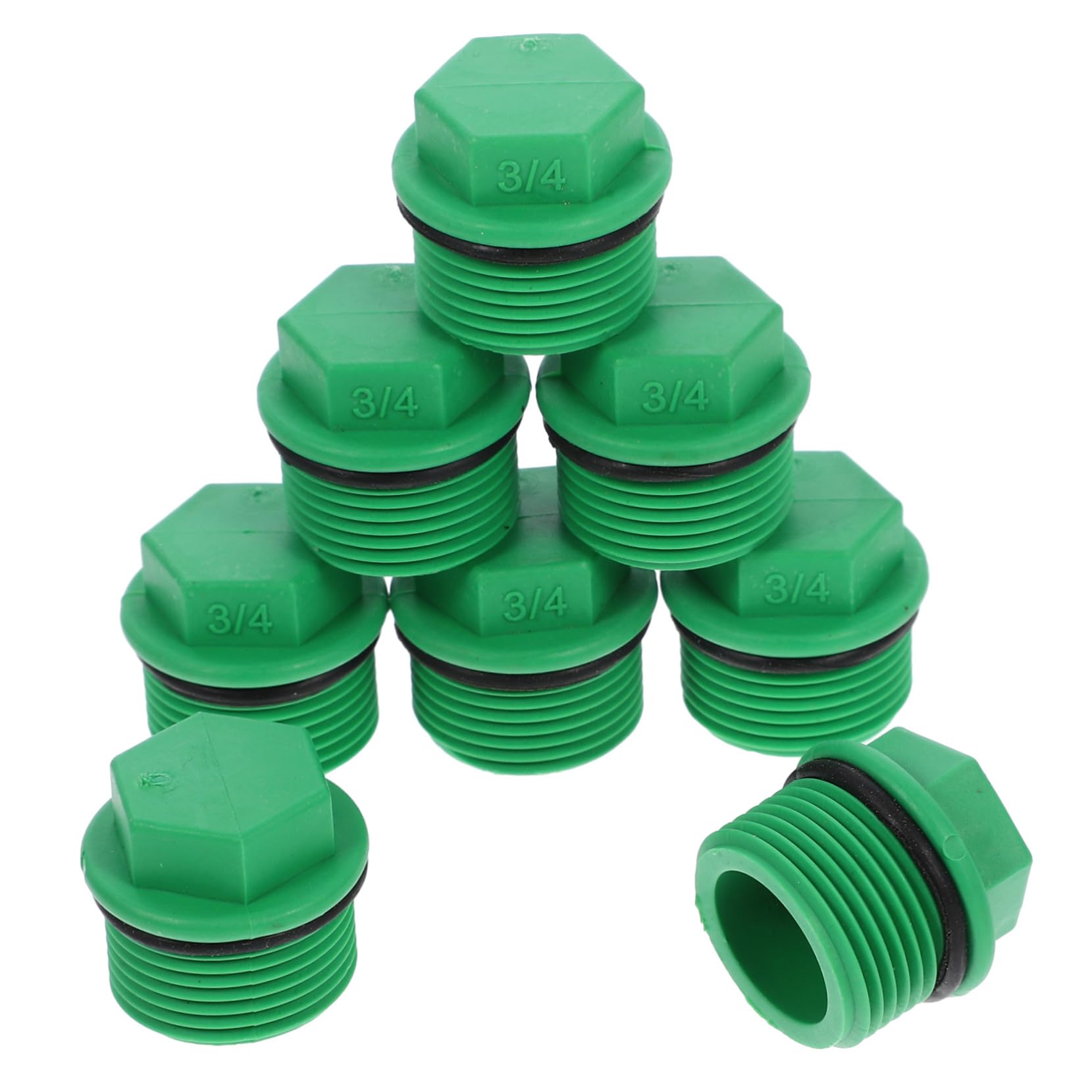 NOLITOY 10pcs Garden Hose Plastic Tubing Stoppers with 3/4" Thread and Ergonomic Handle, Easy to Install Hose End Caps for Lawn and Courtyard Watering Accessories Random Color