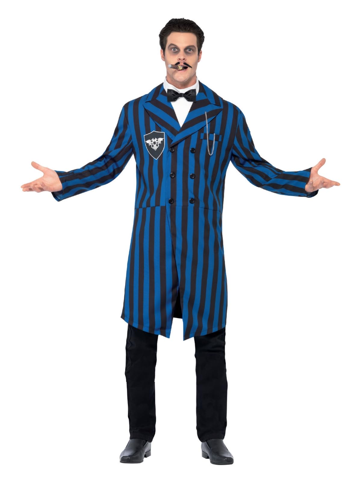 Smiffys Costume Duc du manoir, avec veste, fausse chemise & nœud papillon,​Bleu & Noir,​M