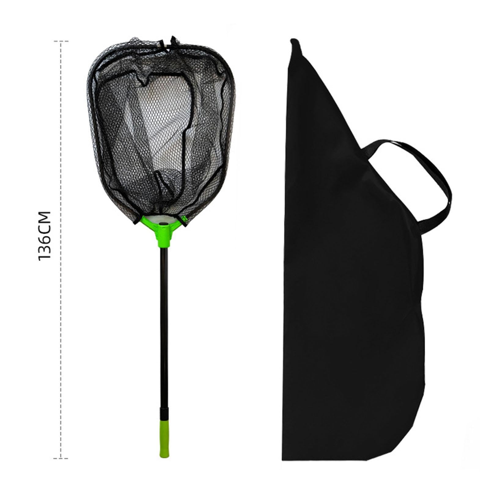 F Fityle Guadino Telescopico con Accessori Antiscivolo, Pratica Borsa a Rete Incassata E Asta Telescopica per Barche da Pesca in Acqua Dolce.