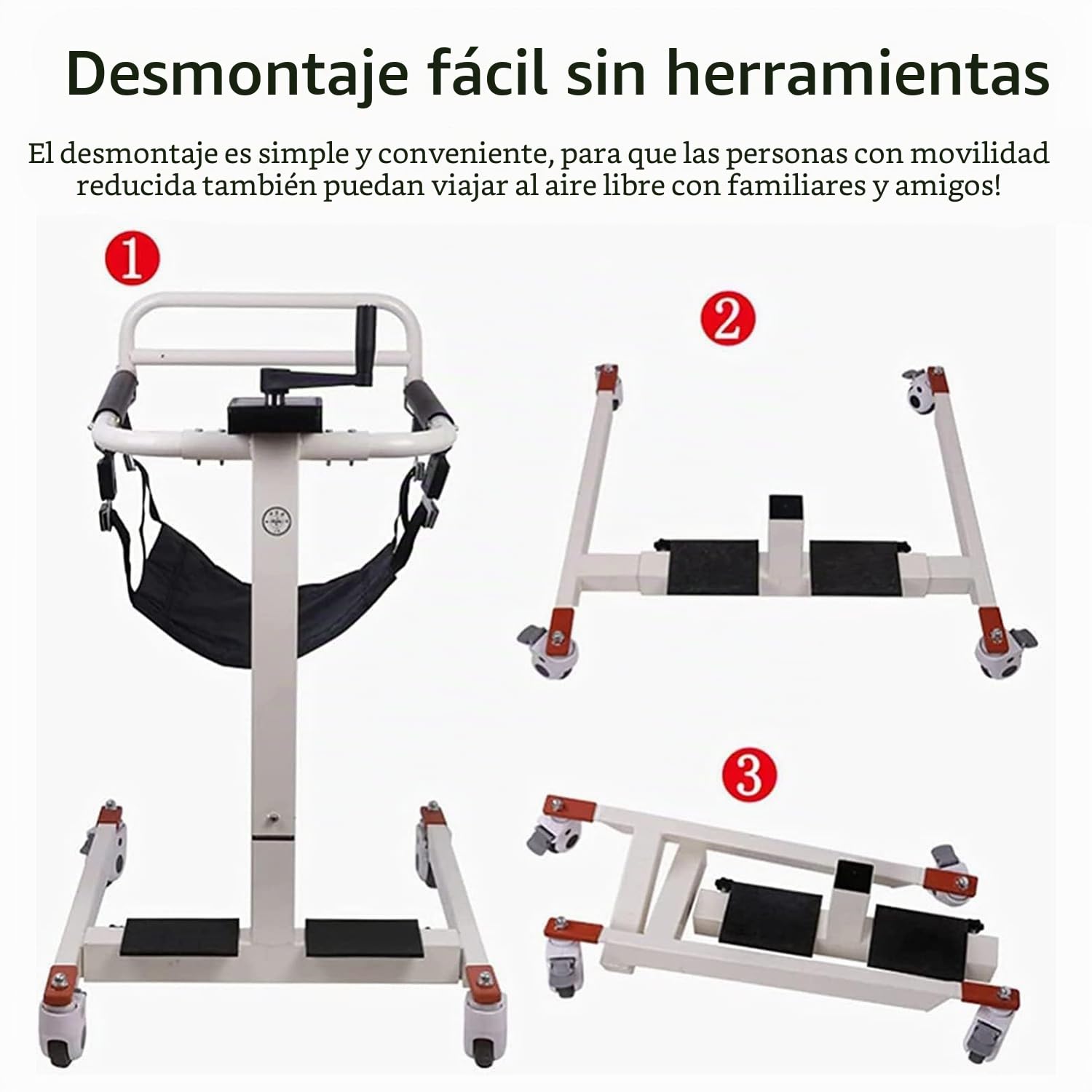 Silla de Traslado de Pacientes, Elevador para Silla de Ruedas Grúa para Elevación y Traslado de Pacientes, Elevador de Silla de Ruedas para Ancianos Discapacitados
