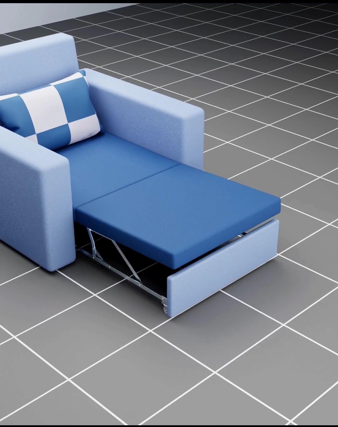 IZMAH Sofa Cum Bed Fitting for Beds and Sofa with Nylon Wheels | 2 Pieces Frame with Wheels & 2 Pieces Aluminium Track | Durable Sliding Mechanism (Size: 2.5 Feet / 30 Inch) 2