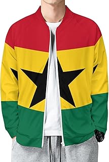 Jamaican Flag Bomber Jacket Men Lightweight Causal Track Jacket,