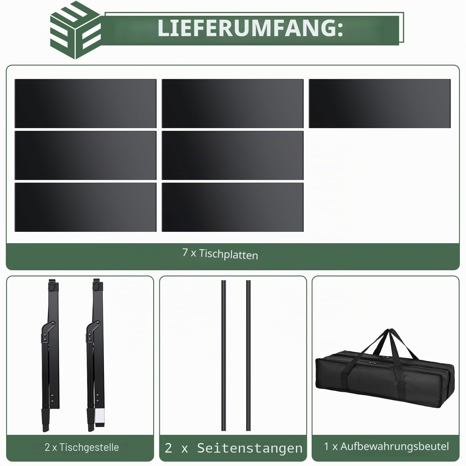 EYPINS Campingtisch Klapptisch 88x38cm, Tragbarer Grilltisch & Esstisch 38-55cm Höhenverstellbar Alu-Camping Tisch, IGT Tisch 3,5 Einheiten flexibel & kompakt für Camping Picknick Grillen