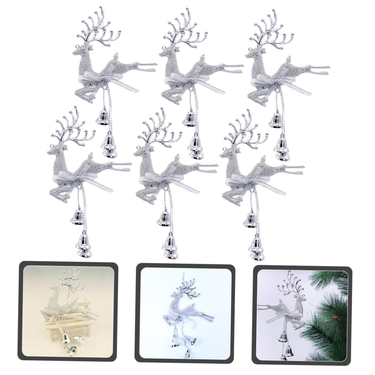 PRETYZOOM 3 Set Di Decorazioni Per Lalbero Di Natale Ornamenti in Feltro A Forma Di Renna Decorazioni Da Appendere Allalbero Di Natale Pendenti A Forma Di Renna Per Feste 6 Pezzi*3