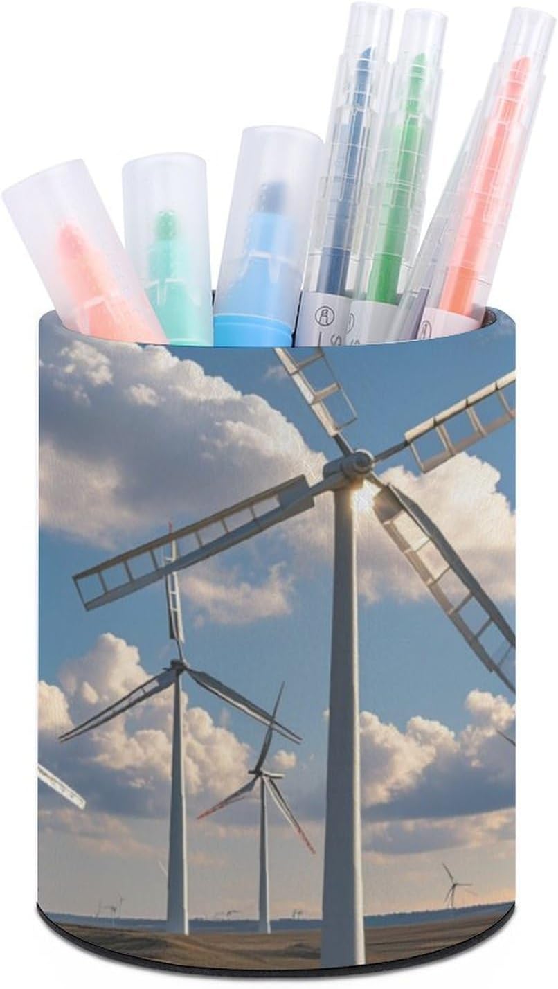 Office Windmills Desk Organizer Pen Holder Round