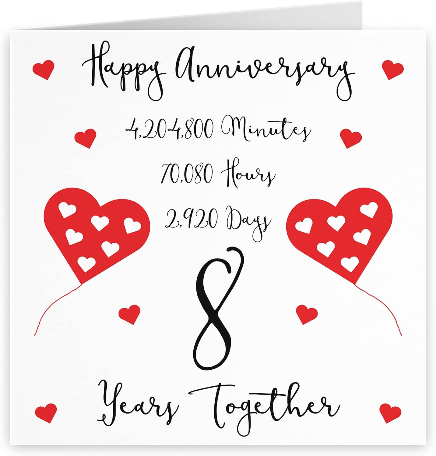 Hunts England, Large 8th Wedding Anniversary Card, 8 Years Together, Happy Anniversary, Timeless Collection, Large - Image 3