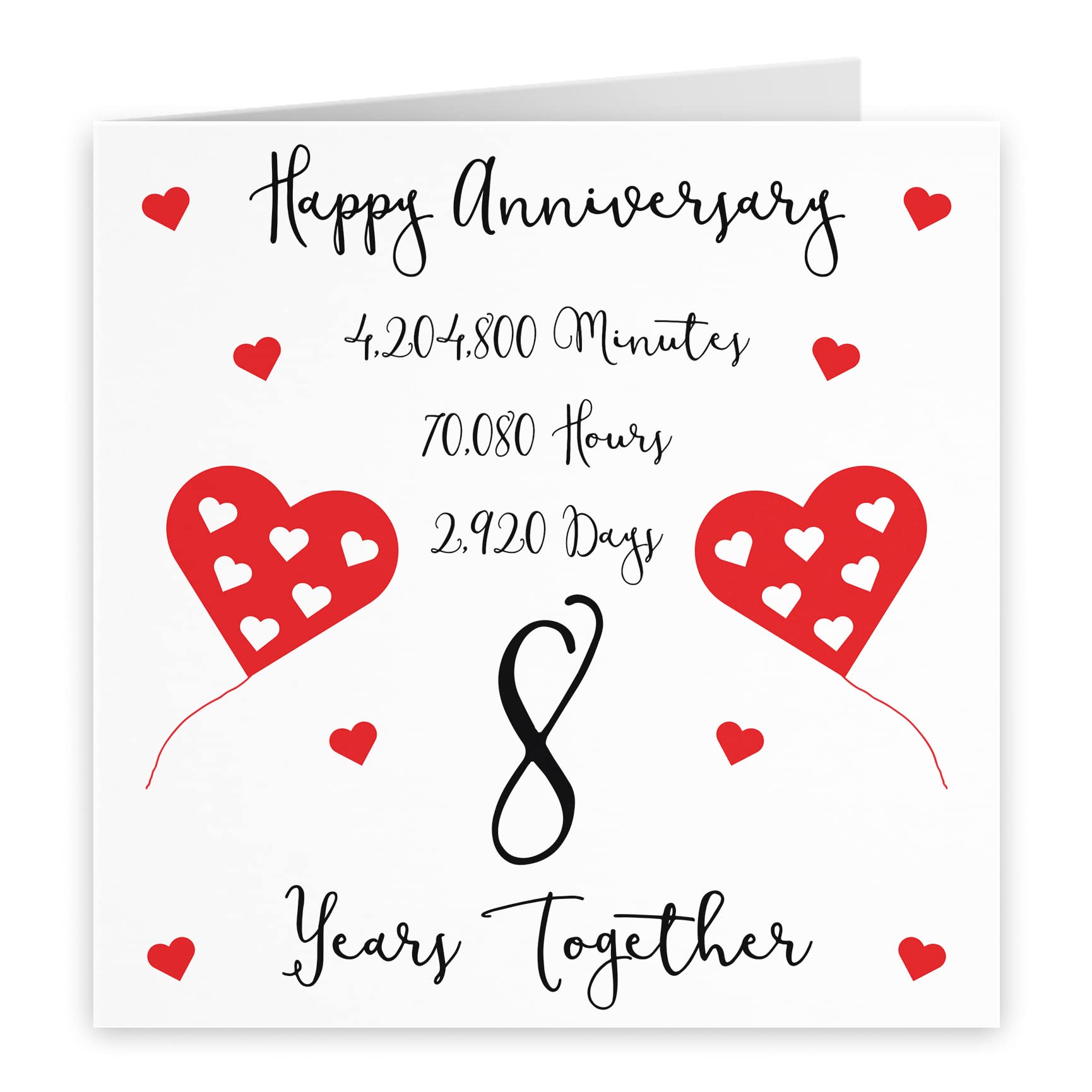 Hunts England - 8th Wedding Anniversary Card - 8 Years Together - Happy Anniversary - Timeless Collection - Cute Fun Card - Image 2