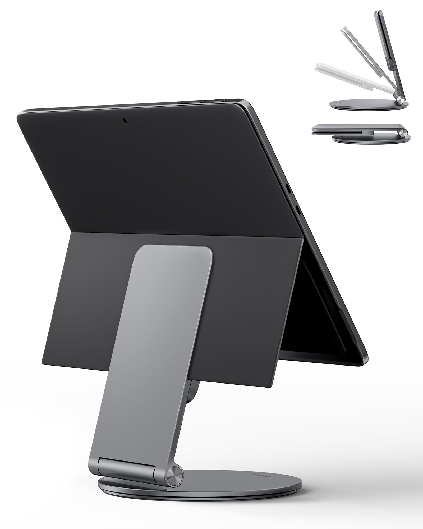 Support Pliable Pour Surface Pro 11/Go - Base Rotative 360°, Réglable, En Aluminium, Portable