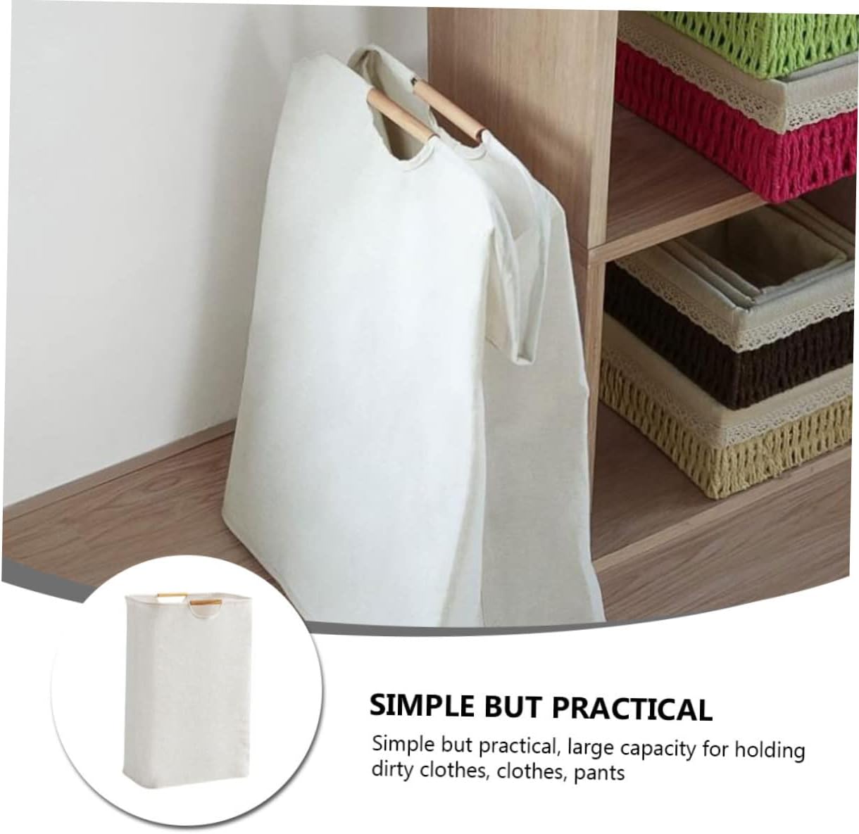 VICASKY Laundry Basket Large Handheld Clothes Hamper Fabric Laundry Bag with Dual Handles for Home and Dormitory Storage