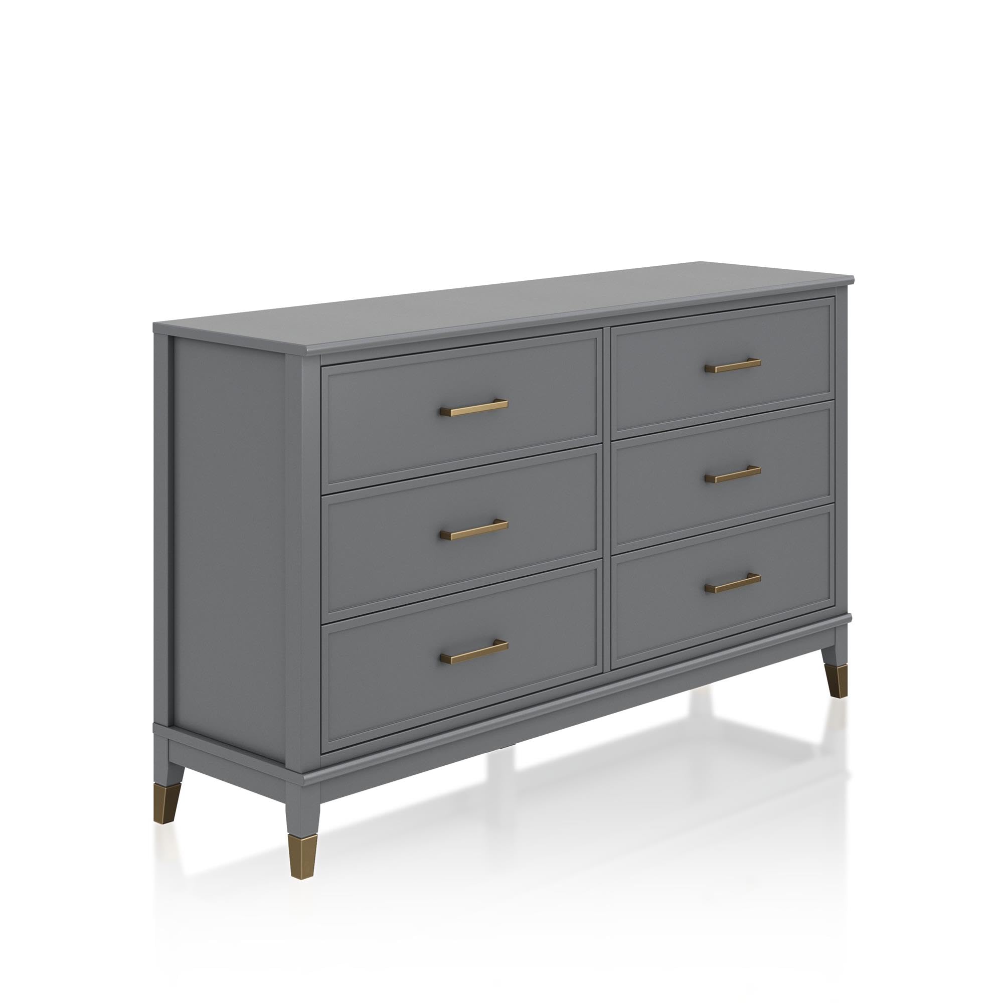westerleigh 6 drawer dresser with gold knobs Dresser, Graphite Gray Cosmoliving westerleigh