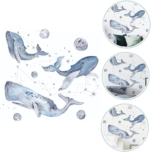 Miniatura 7 de 1 Unidades Etiqueta De Pared De Ballena Azul Ducha Sala De Ducha Adhesivo De Pared Calcomanías De La Habitación De Los Niños Papel Pintado Pegatinas