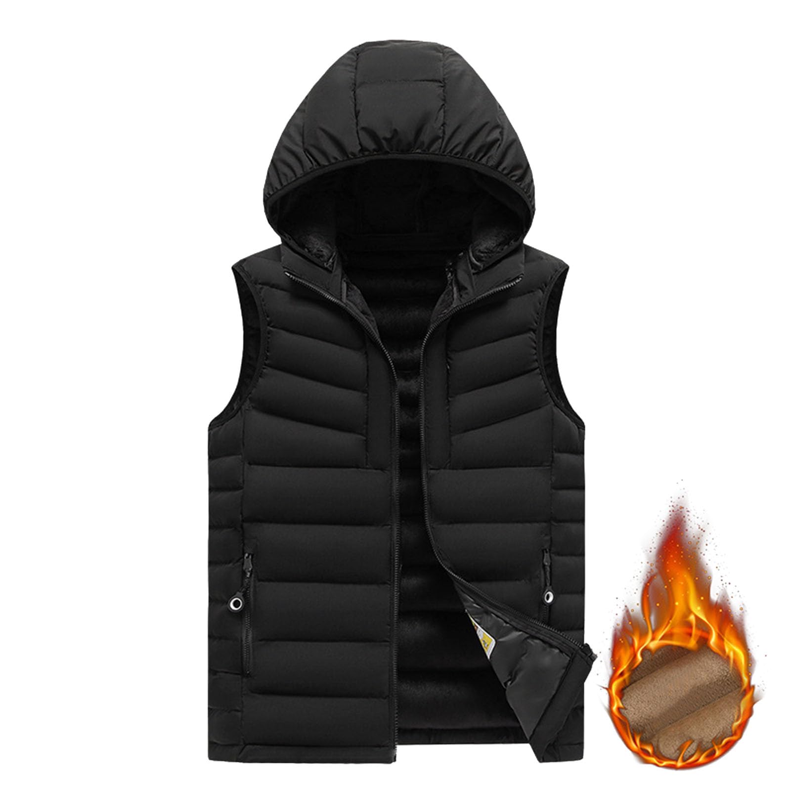 Genérico Chaleco Plumas Hombre Chalecos Acolchados Invierno Abrigo Pluma Sin Mangas chaqueta térmica para correr acolchado con bolsillos ajuste regular Gilet Exteriores Talla Grande