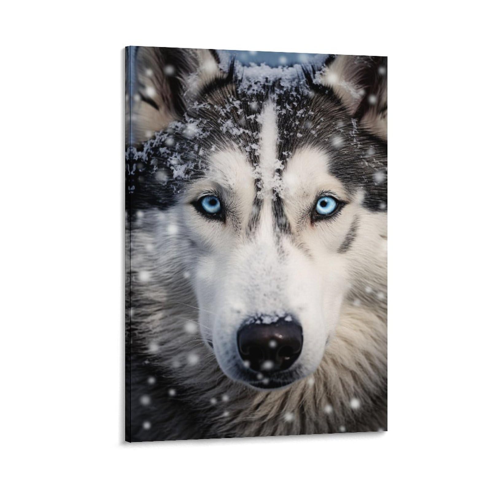 Foccar Frame-Blue Eyes Husky Blue Eyes Husky Canvas Wall Decor Cool Dog Contemporary Animal Poster Wall Art For Living Room Bedroom Artwork