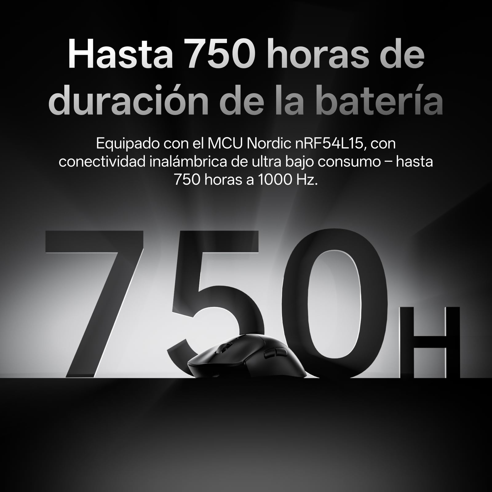 Rapoo VT7 MAX Ratón Gaming Inalámbrico, Sensor PAW 3950 Ultimate, 30000DPI, Verdadero Sondeo de 8000 Hz, Ultraligero 53g, Batería de Hasta 750h, Interruptor Óptico 120M, 10 Botones Programables, Negro
