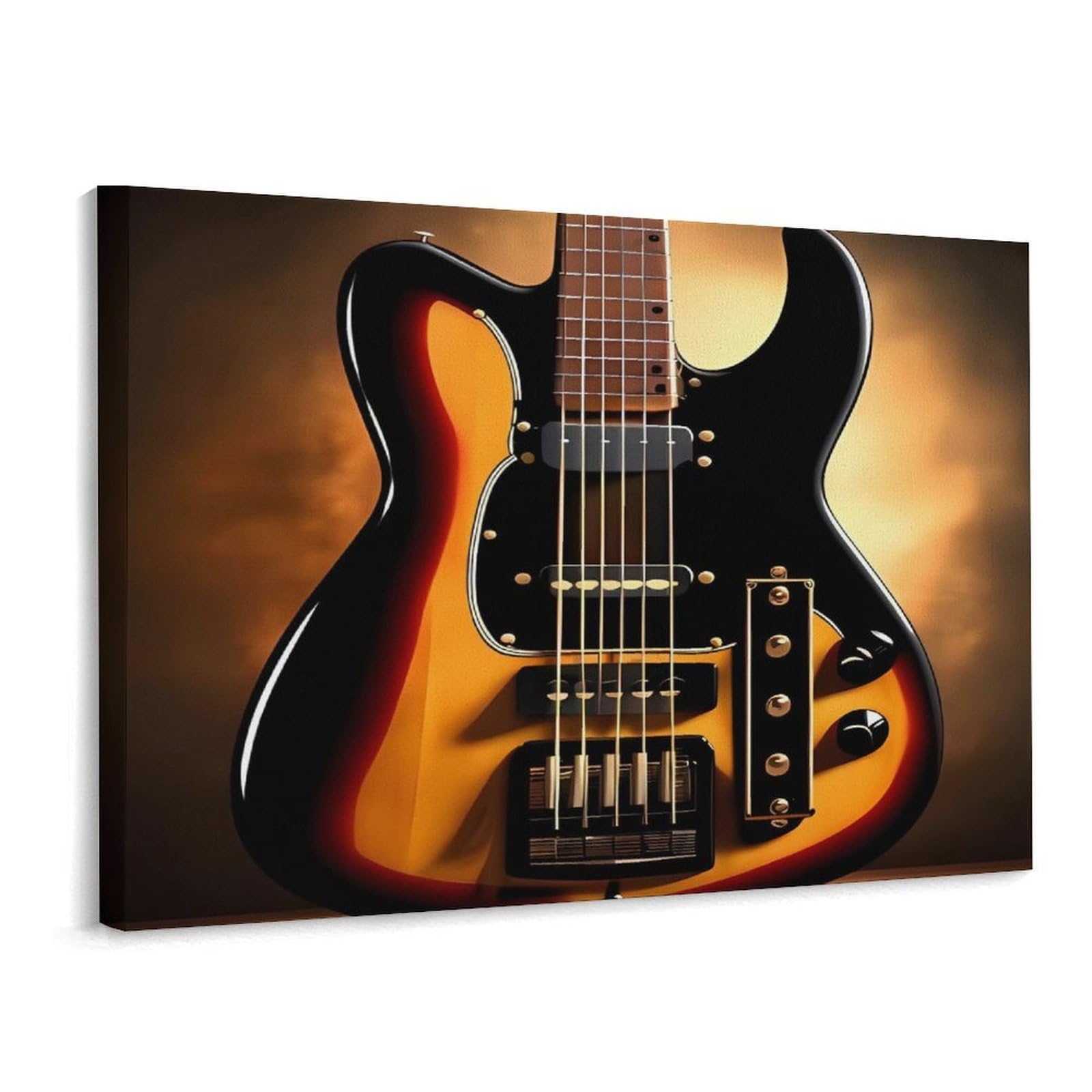 Fodpand Frame-Style Instrumental Guitar Bathroom Wall Art Canvas Prints, Artwork For Walls For Living Room Hallway Stair Office Wall Decor, Pictures Home Decor 15.7X11.8 Inch