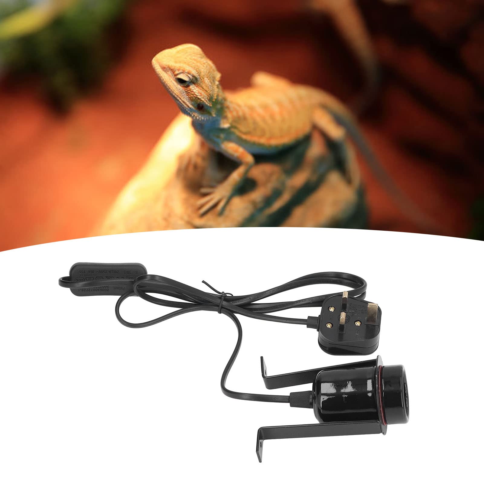 PENO Reptile Heat Lamp Holder, Intuitive Reptile Light Bulb Fixture Socket Standard for E27 Bulb - Image 3